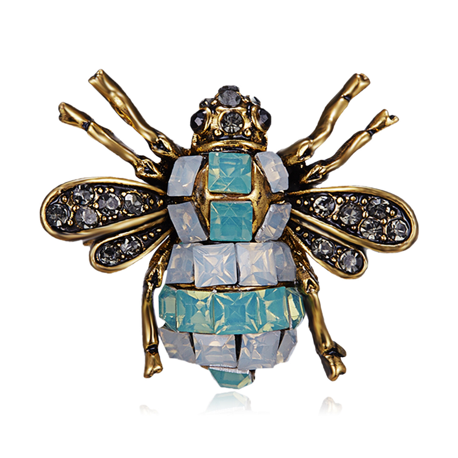 Women Little Bee Brooches Crystal Rhinestone Pin Brooch Enamel Animal Insect Brooches Suit Shirt Jewelry Gift Female Male Brooch