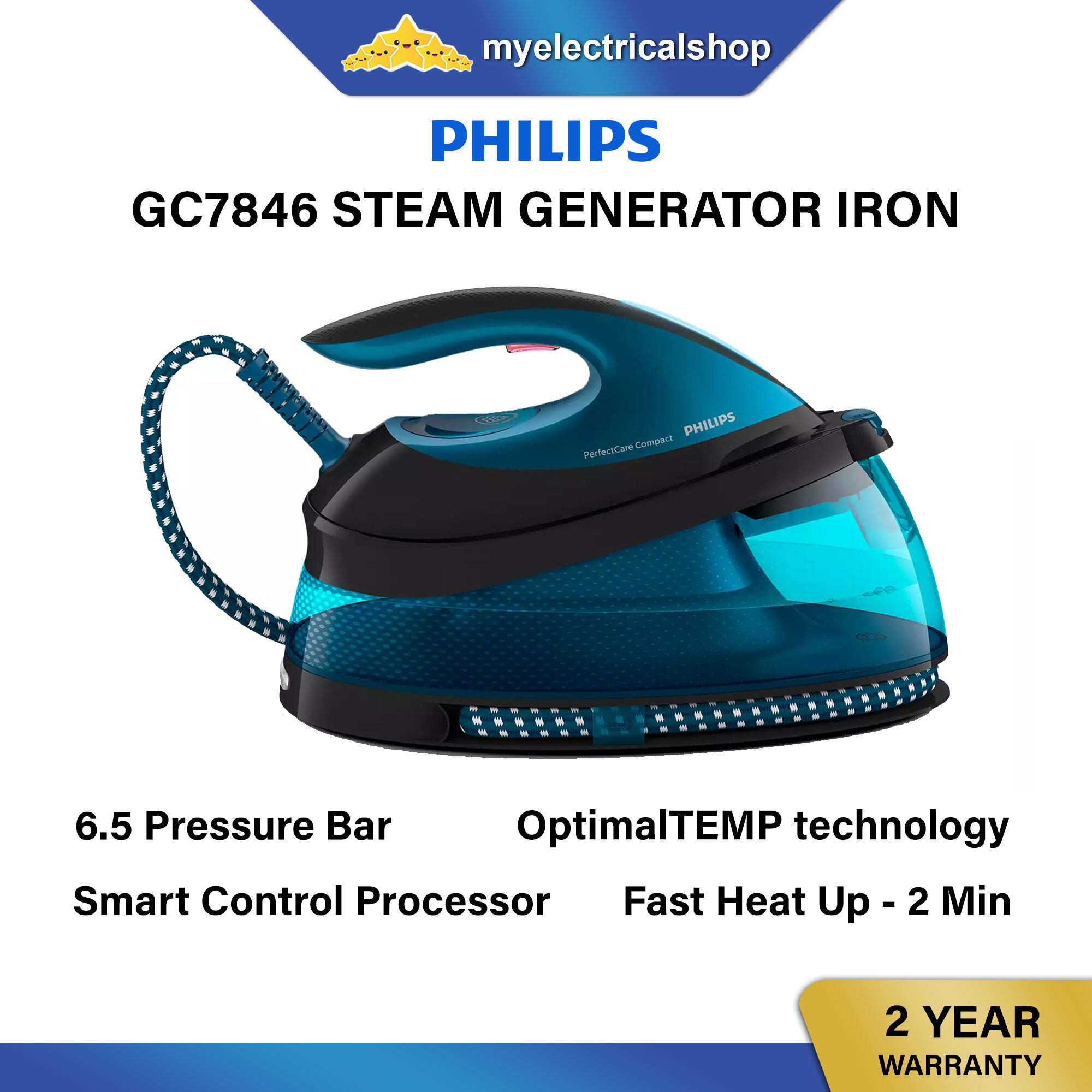 Philips GC7846 Steam Generator Iron 6.5Bar 420g PerfectCare System