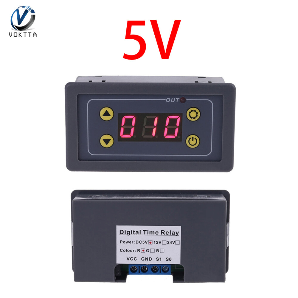 Voktta delay relay module 5v 12v 24v timer relay 0.01s-999min digital timer cycle delay switch module ac 220v power on-off controller