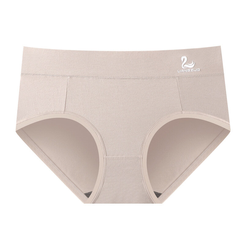 OK Bra White Swan Women's Cotton Underwear Large Size Mid Waist Solid Color Underwear Graphene Antibacterial Underwear Comfortable and Breathable