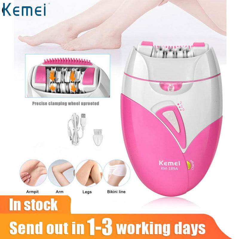 Kemei Woman's Epilator USB Charge Hair Removal Machine Electric  Rechargeable Lady Shaving Trimmer Hair Removal Personal Care Female pubic  hair trimmer | Lazada