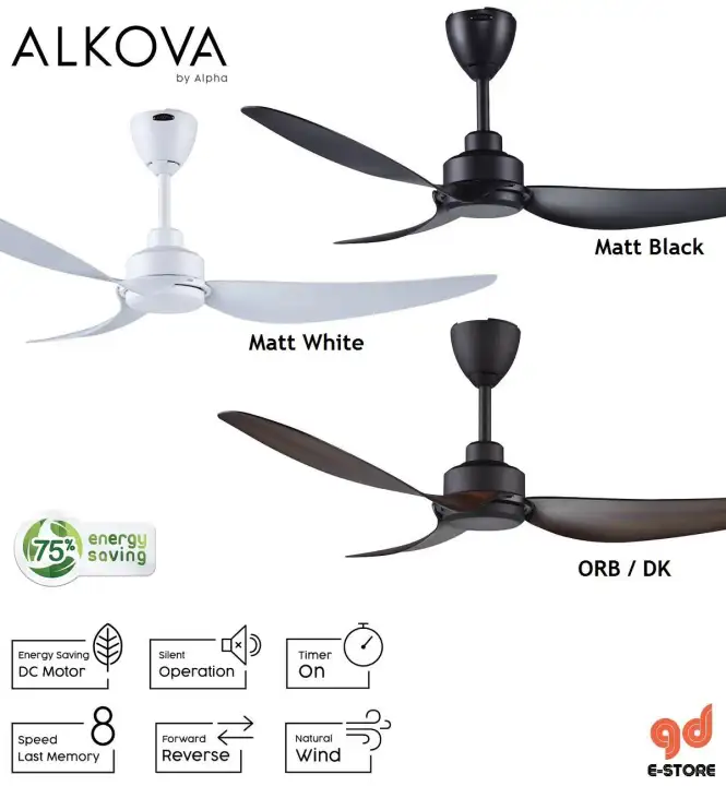 Alpha Alkova Dezi 56 Dc Motor Ceiling Fan With 3 Blades 8 Sd Alpha Alkova Dezi 56 Dc Motor Ceiling