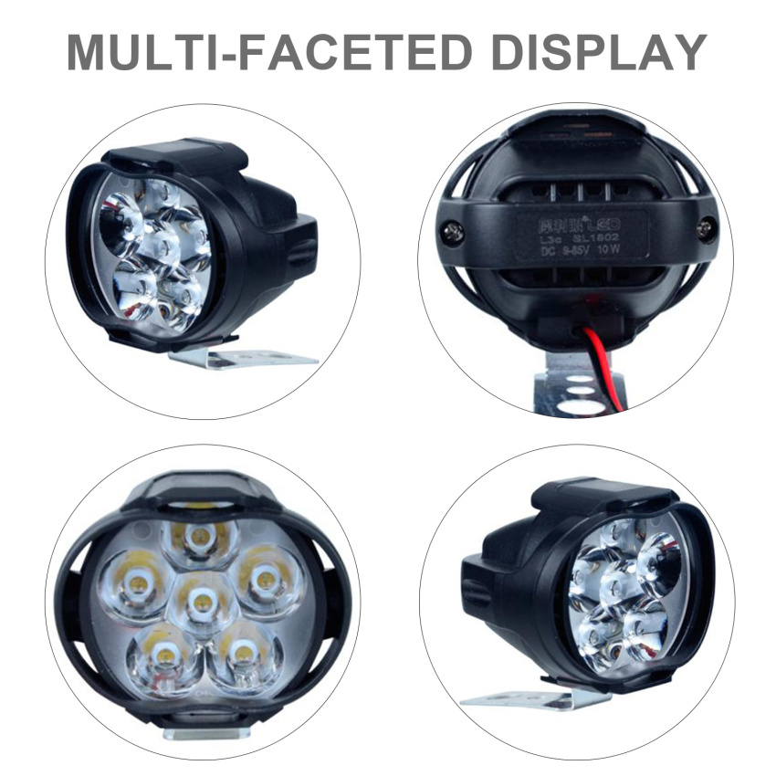 2Pcs Led ไฟหน้ามอเตอร์ไซด์แสงสว่างสีขาวมาก6LED ทำงานไฟสปอร์ตไลท์รถ ...