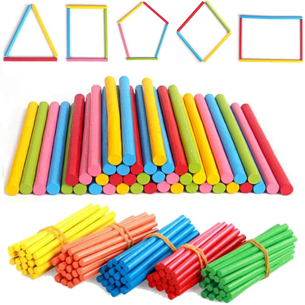 MMLUCK Dụng Cụ Giáo Dục Tài Nguyên Dạy Học Đầy Màu Sắc Cho Trẻ Học Toán Đồ Hỗ Trợ Giảng Dạy Toán Học Gậy Đếm Tre Đồ Chơi Bằng Gỗ