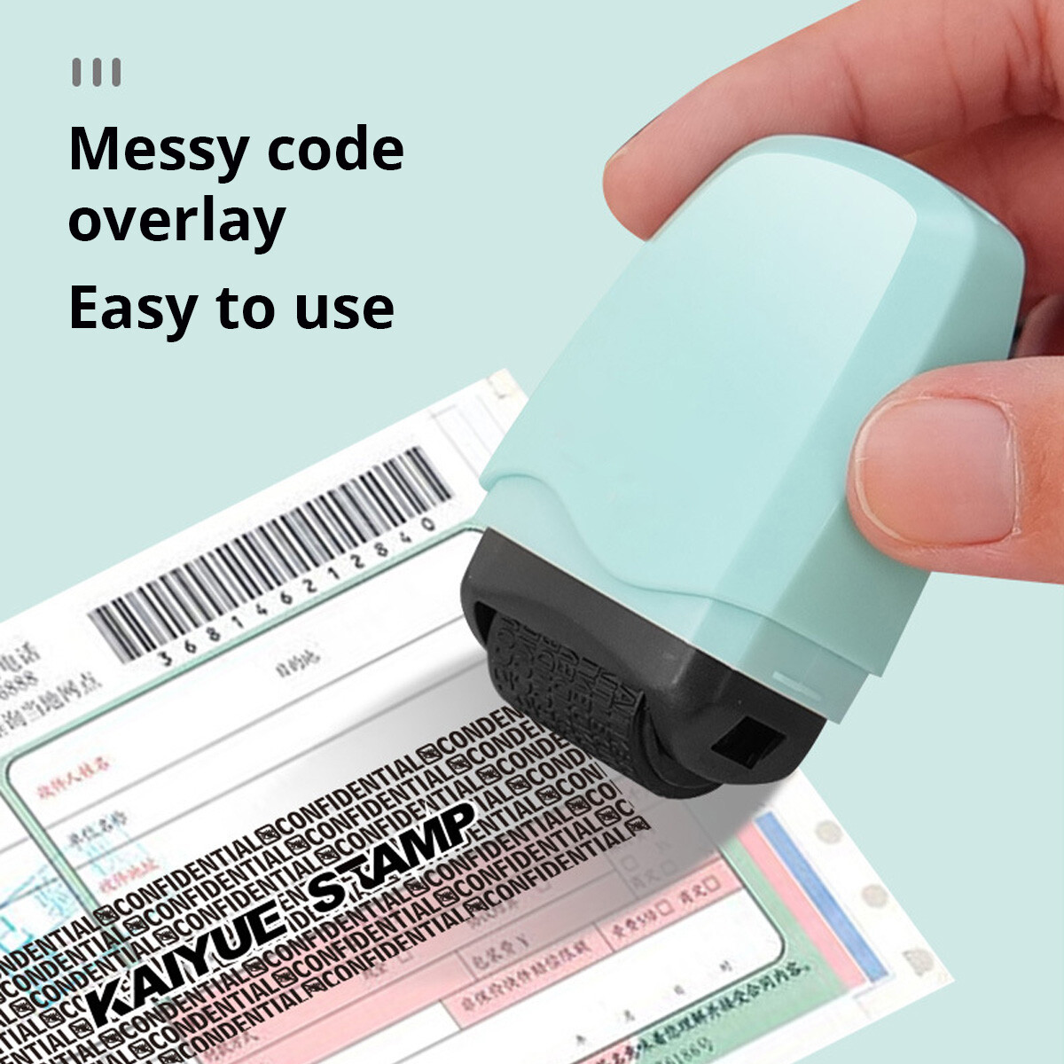 FONKEN Security Stamp Roller Privacy Cover Eliminator Seal Portable Self-Inking Identity Theft Protection