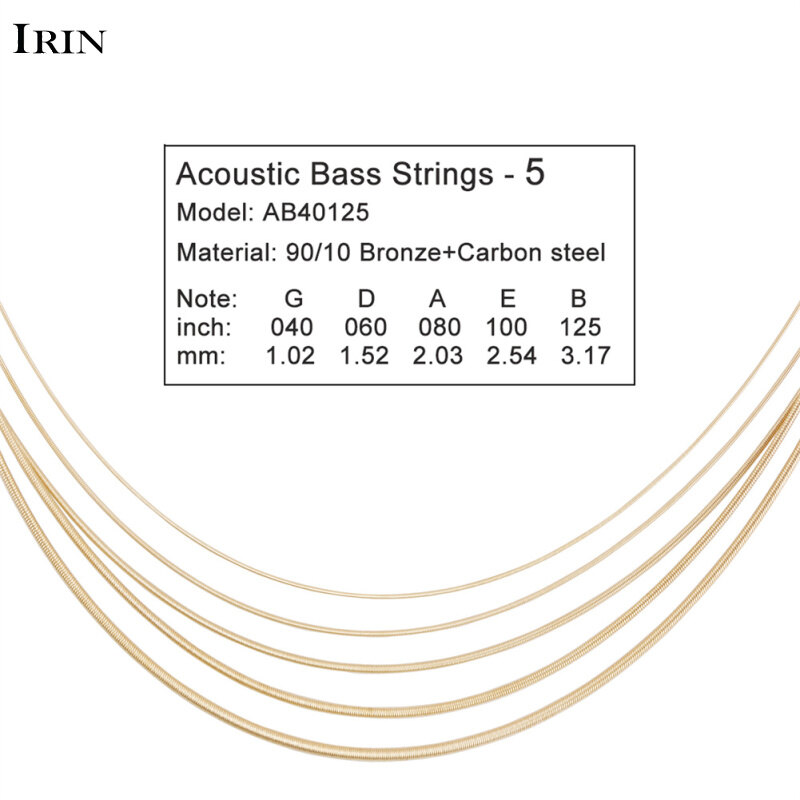 5-string Wood Bass String Brass+carbon Steel Core Electric Guitar Strings Musical Instruments Accessories AB40125