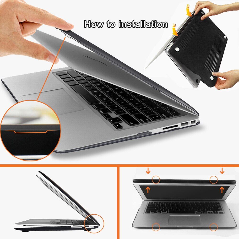 For Apple Macbook Air 11 13/MacBook Pro 13/16/15 Inch Laptop Case Hard Shell Protective Case+Screen Protector+Keyboard Cover