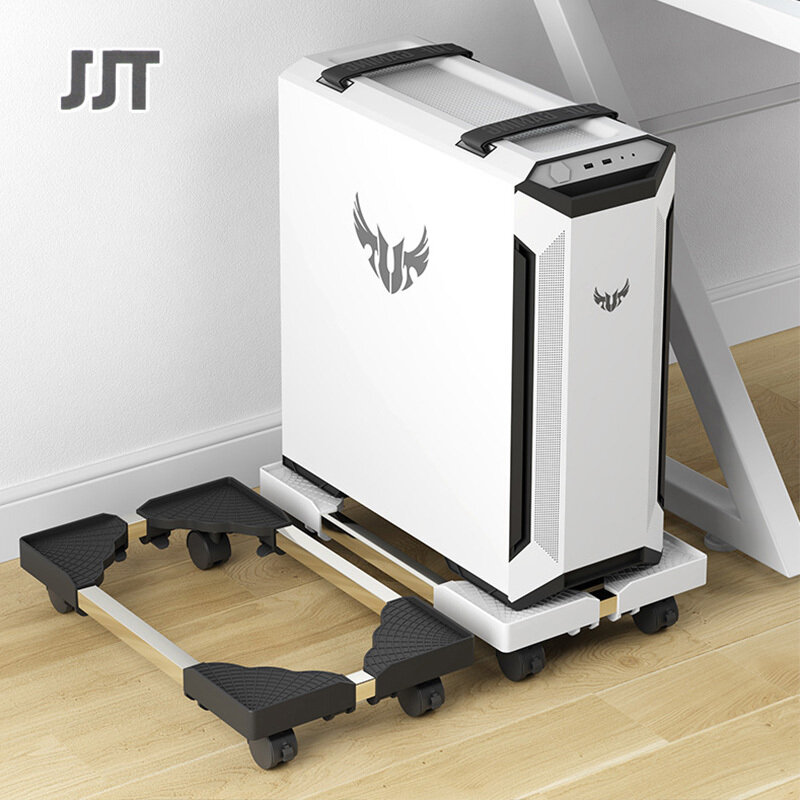 JJT [Miễn Phí Vận Chuyển]Đế PC, có thể điều chỉnh độ rộng Chân đế máy tính, chân đế, chân đỡ, giá đỡ, chân đế máy tính - Case CPU Holder Stand with Wheels for Computer Case, chân đế máy tính Lắp bánh xe chắc chắn Xe đẩy không tay cầm đa năng Fiber Tech, G