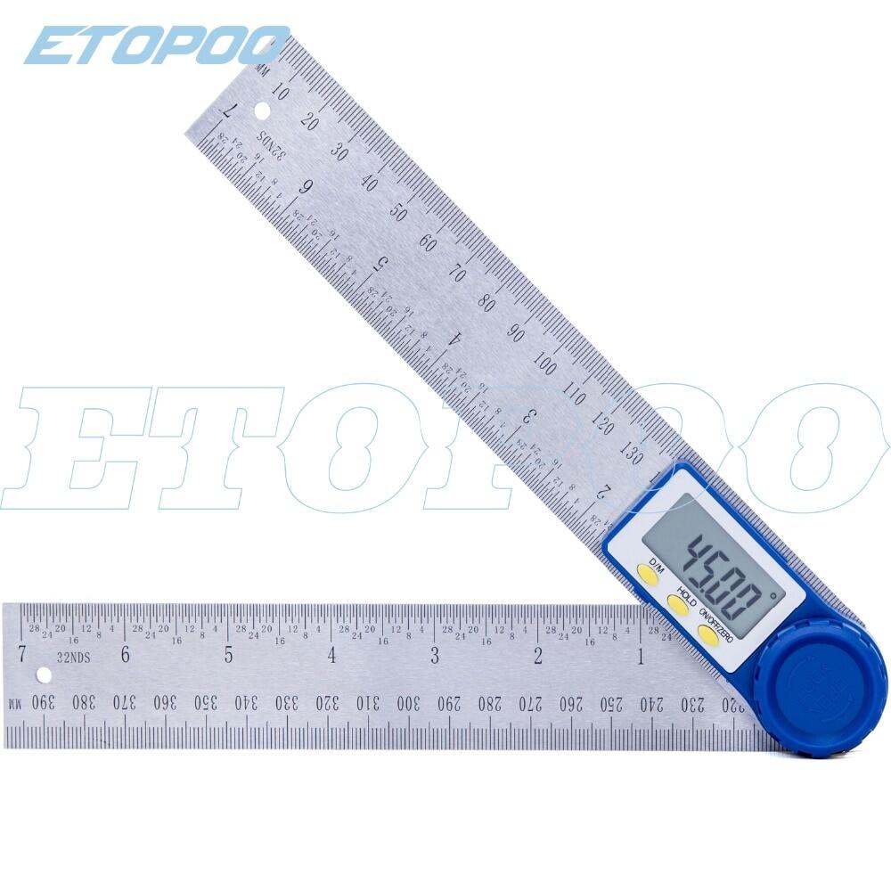 2 IN 1 digital ruler 360 degree 200mm Digital Protractor Inclinometer Goniometer Level Measuring