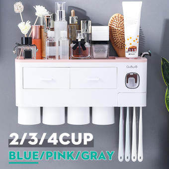 BÁO GIÁ Giá Để Bàn Chải Đánh Răng | Shopee Lazada Sendo Tiki mới nhất 8 Giá Để Bàn Chải Đánh Răng 4 CỐC Gắn Tường Cốc Đảo Ngược Với Máy Ép Kem Đánh Răng Tự Động