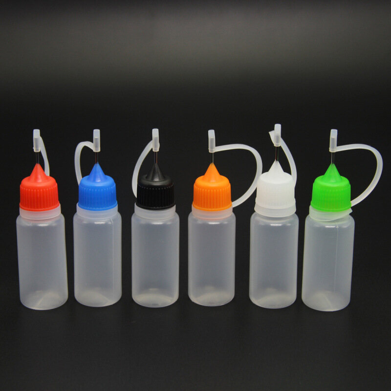 1Pc Dropper Be Sample Glue Applicator Refillable Bottles Eye Needle Squeezable 10ml