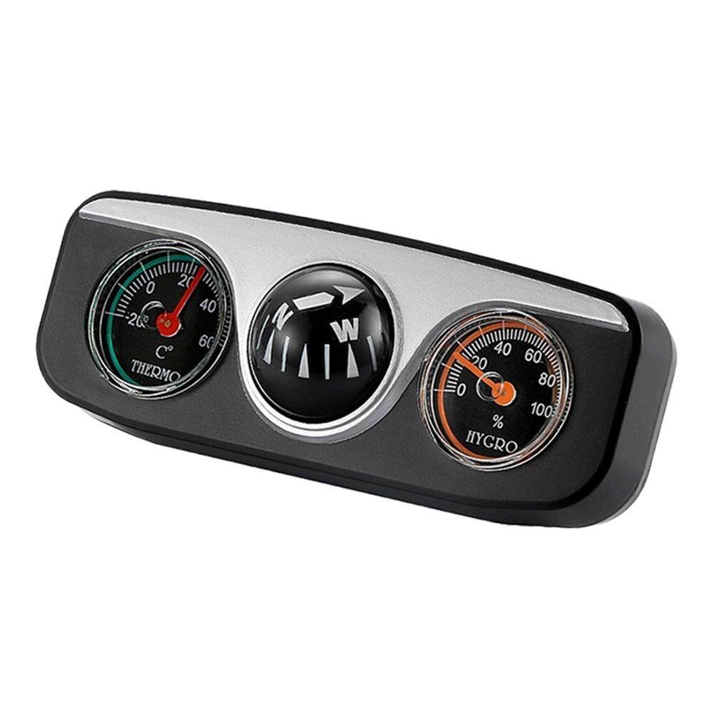 Car Vehicle Navigation Ball Compass Thermometer Hygrometer Interior Accessories