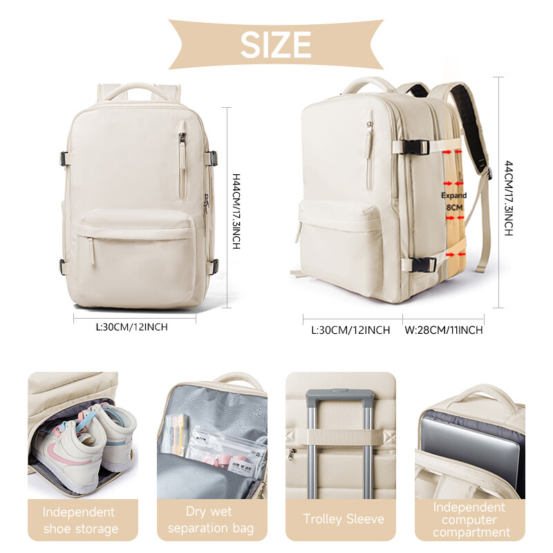 MOYYI Travel backpack Ultra-high capacity Multi-function bag Dry and wet backpack Storage backpack