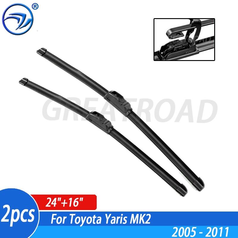 Wiper front wiper blades for toyota yaris mk2 2005 - 2011 windshield windscreen front window 24"+16"