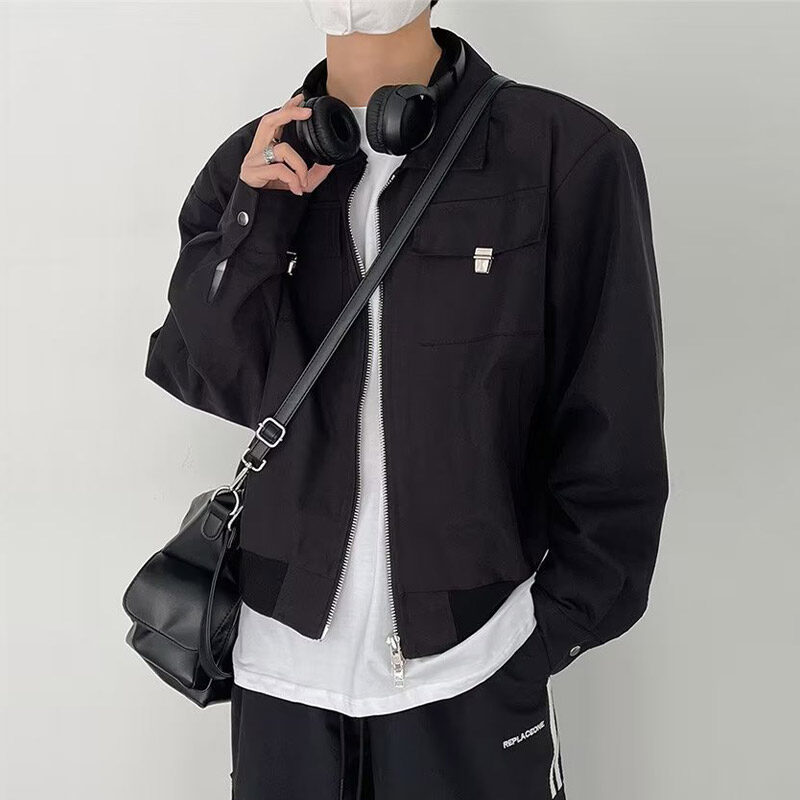 SUPEEON丨 Stylish handsome jacket Lapel jacket Men's jackets Loose casual coat Motorcycle suits
