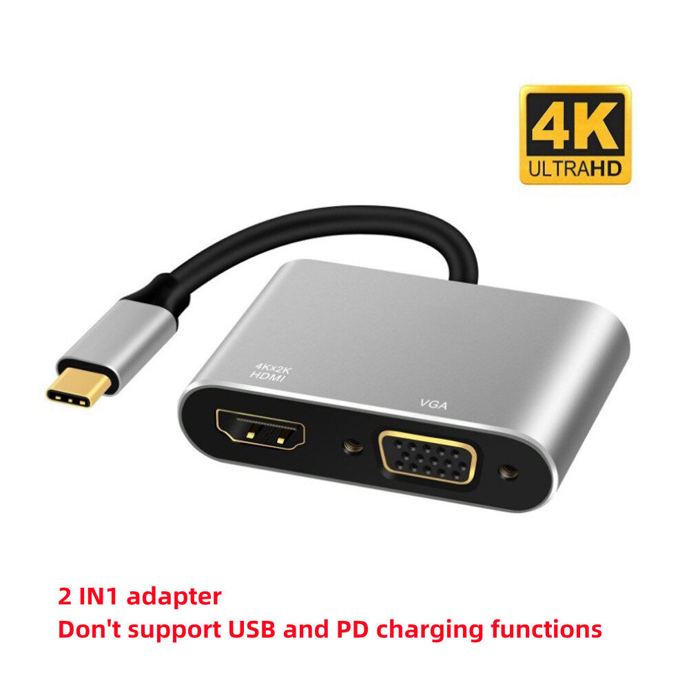 Ecily 4k type c to hdmi-compatible usb c 3.0 vga pd adapter dock hub for macbook samsung s20 dex for huawei xiaomi