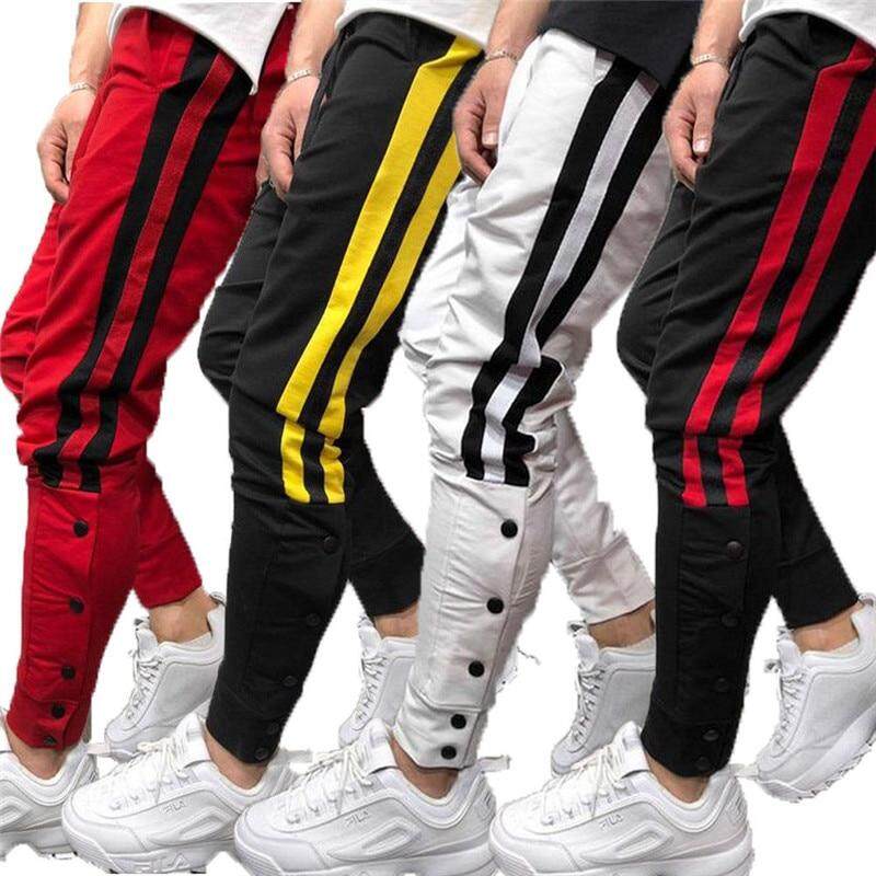 Mens Slim Fit Tracksuit Bottoms Gym Sports Skinny Jogging Sweat Pants Trousers
