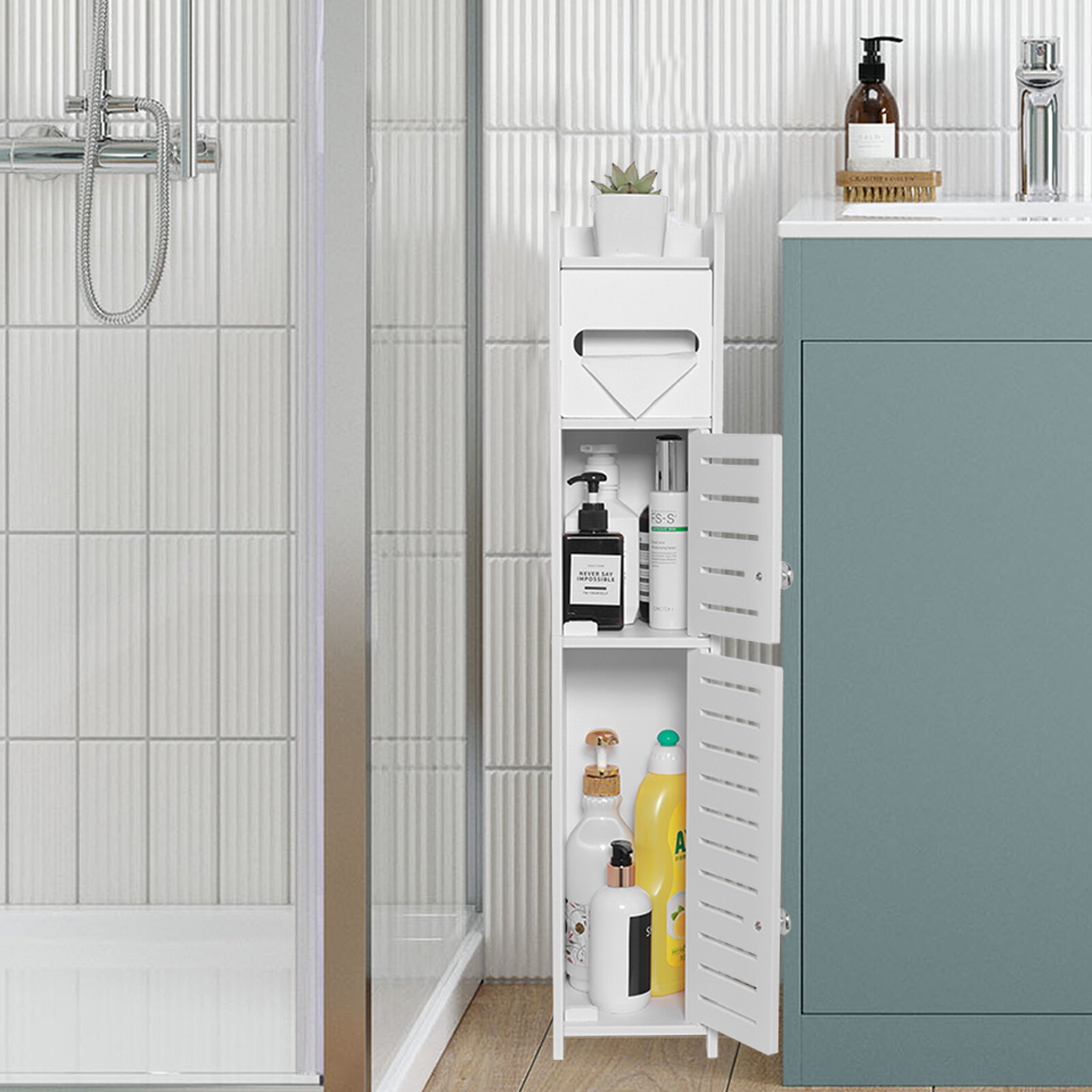 Aojezor Small Bathroom Storage for Small Spaces, Toilet Storage for Skinny