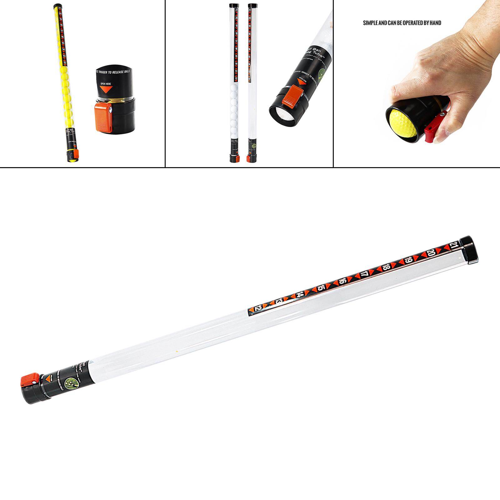 ZYAire Plastic Golf Ball Retriever Grabber Storage Golf Ball Picker Shag Tube