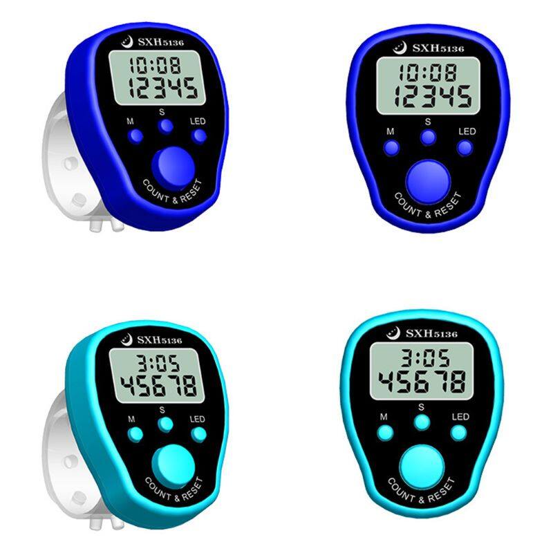 Đồng Hồ Đếm Ngón Tay Bộ Đếm Kỹ Thuật Số Điện Tử LCD, Với Thời Gian Và Đèn Nền