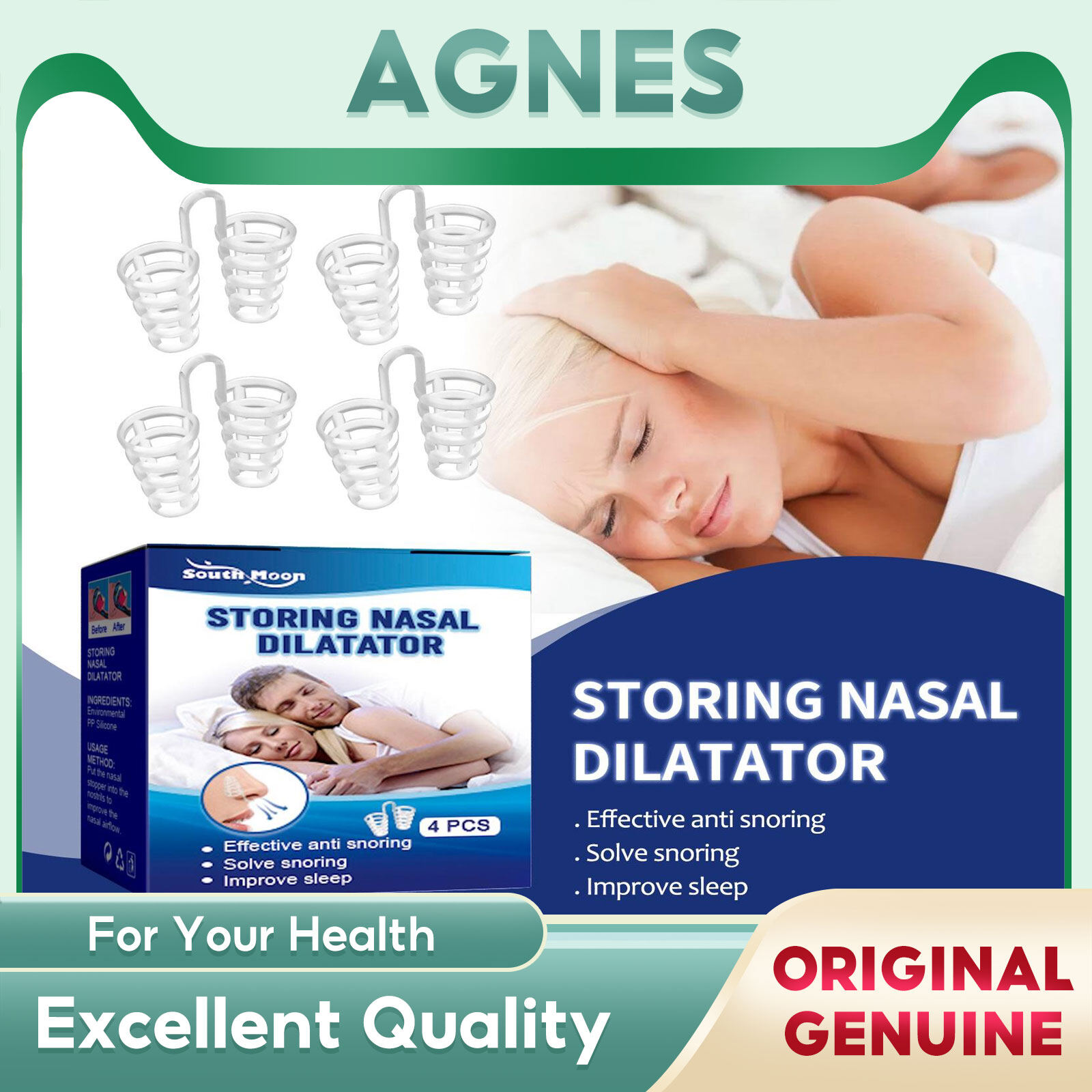 South Moon Silicone Snoring Solution Anti Snoring Devices Professional Snore Stopper Nose Vents Snore Nasal Dilators For Better Sleep Nose Clips Sleeping Aid Stop Snore Device Nose Vents Nasal Dilators Sleep Snoring Solution Anti Snoring Apnea