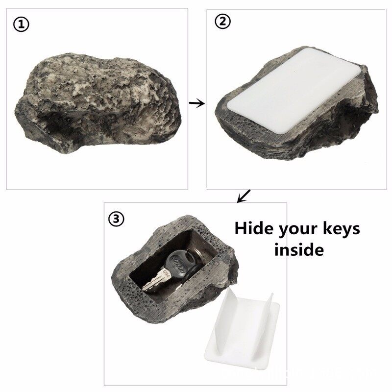 Fake Rock Key Hider Waterproof Dustproof Realistic Shape Safe Stone Key Box for Home