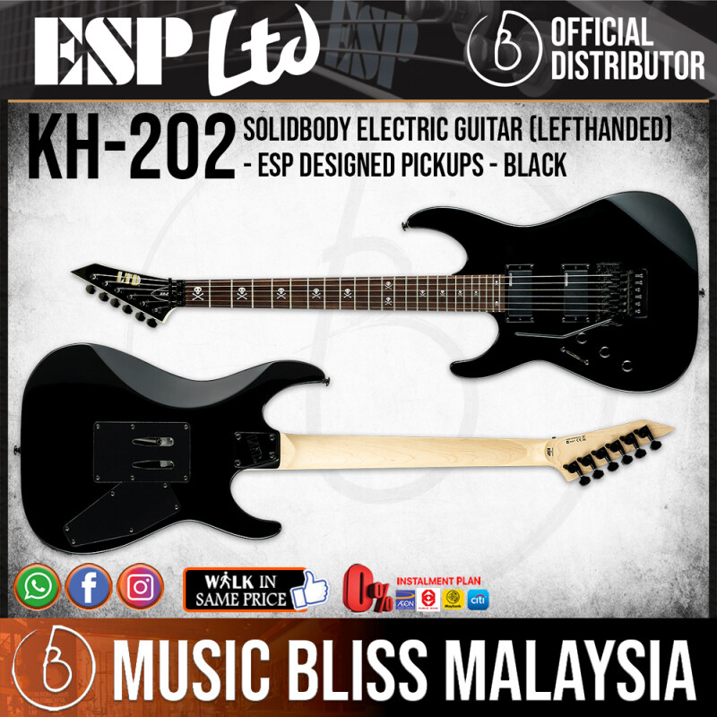 ESP LTD KH-202 Kirk Hammett Signature Left Handed Electric Guitar - Black (KH202LH) *Crazy Sales Promotion* Malaysia
