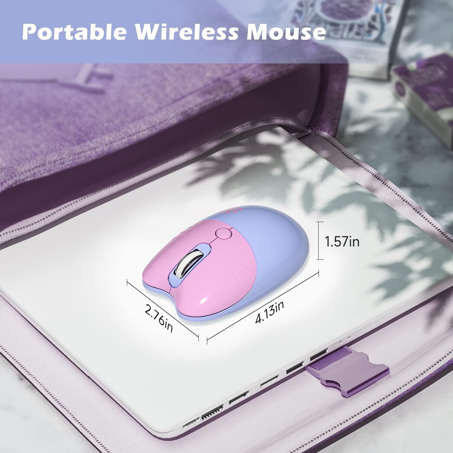 JOMAA Mouse Bluetooth +2.4G Wireless Mouse Cute Silent Computer Mouse With USB Receiver 3 Adjustable DPI Portable Mobile Cordless Mouse
