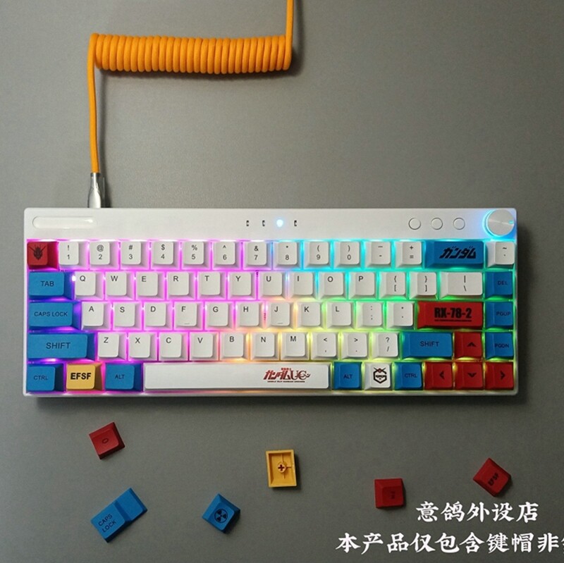 124คีย์กันดั้มคีย์แคป XDA โปรไฟล์ PBT ย้อมคีย์แคปสำหรับ Cherry MX