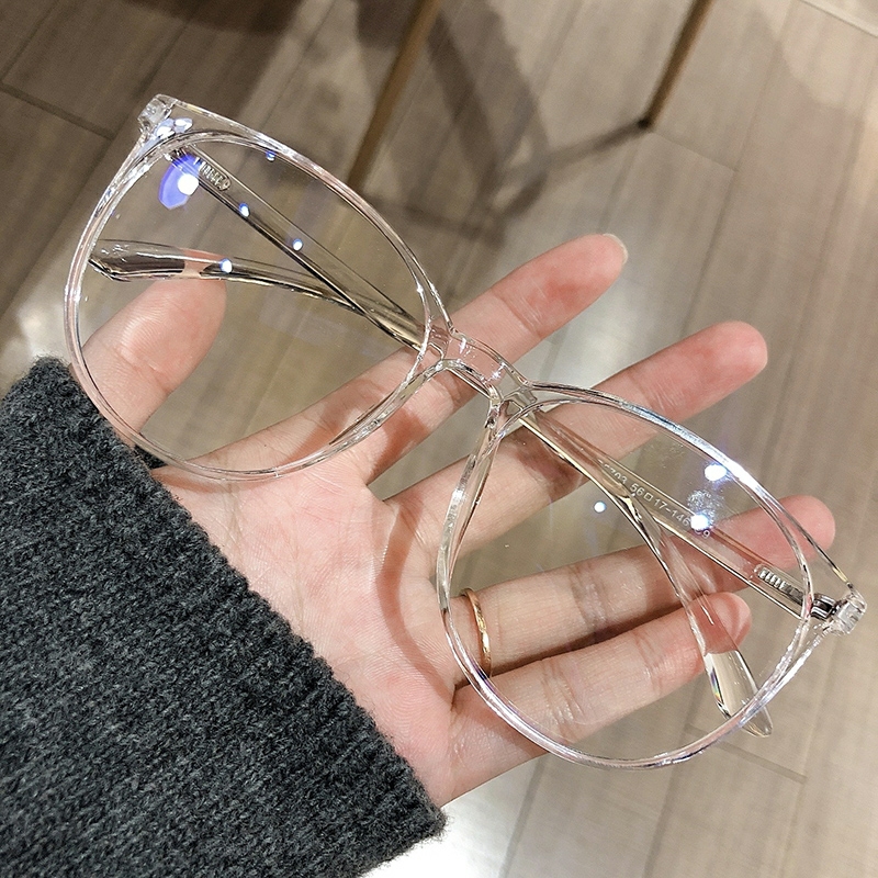 MOYOKA Radiation Protection Glasses Women Oversized Eyeglasses Anti Blue Light Eyeglasses Male Oversized Round Glasses