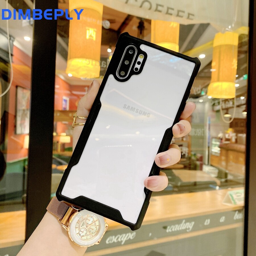 DIMBEPLY for Samsung Galaxy Note 8 9 10 Plus 10+ / Note 20 Ultra Phone Case Armor Silicon + PC Shockproof Transparent Hard Case for Samsung S21 Plus / S21 Ultra