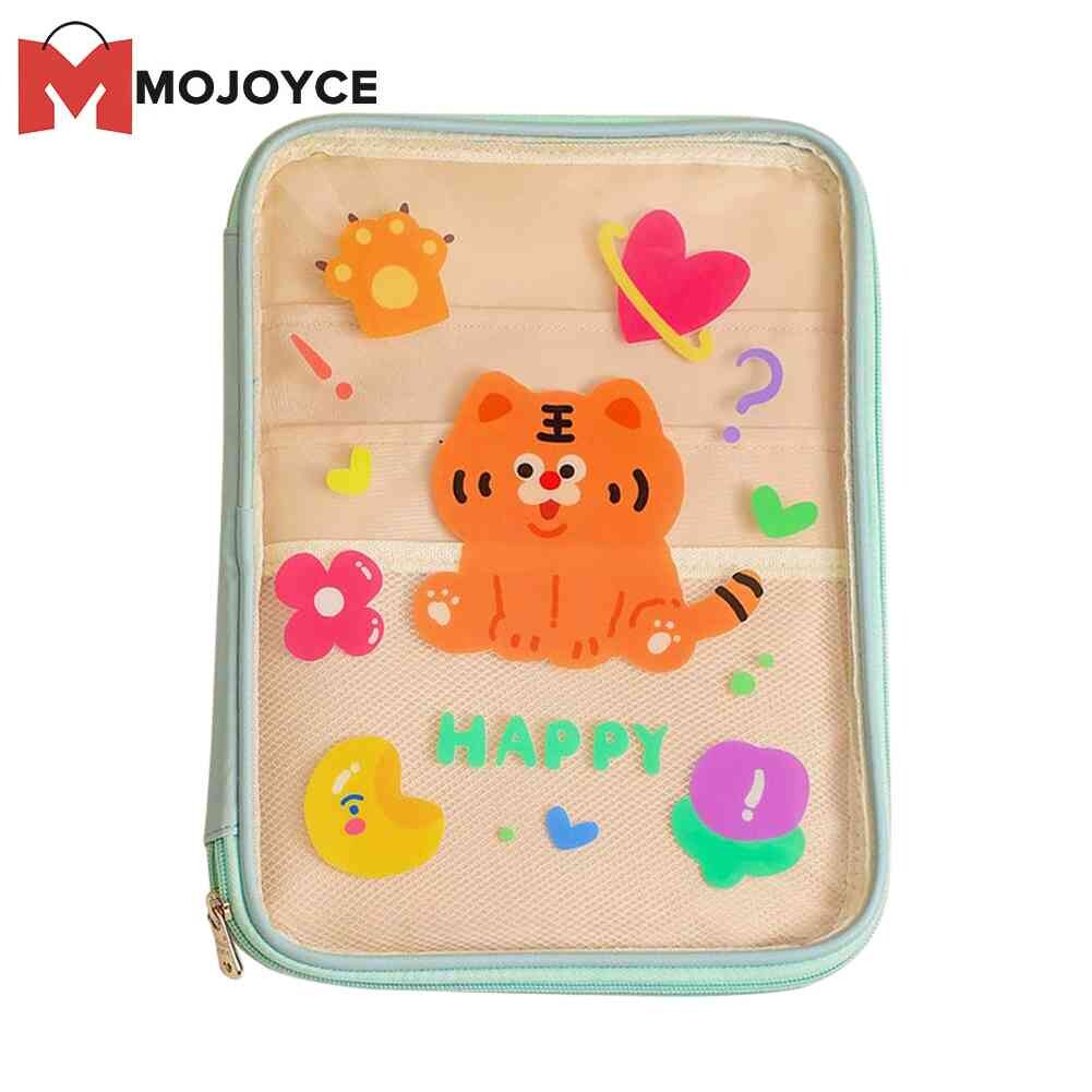 MOJOYCE Transparent PVC Tablet Case Cartoon Laptop Pouch for iPad Portable Storage Bags