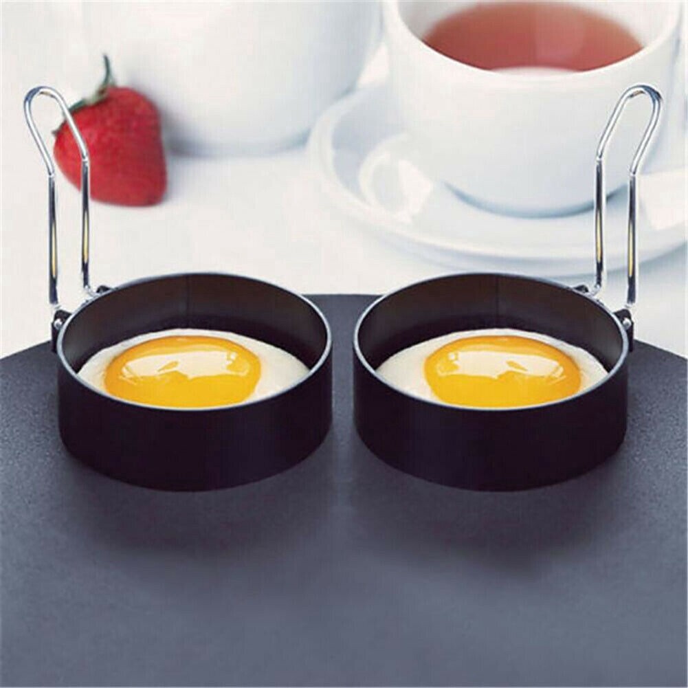 Sanhe Kitchen Stainless Steel Fried Non Stick Egg Ring Pancake Mould Mold Cooking Tool Black