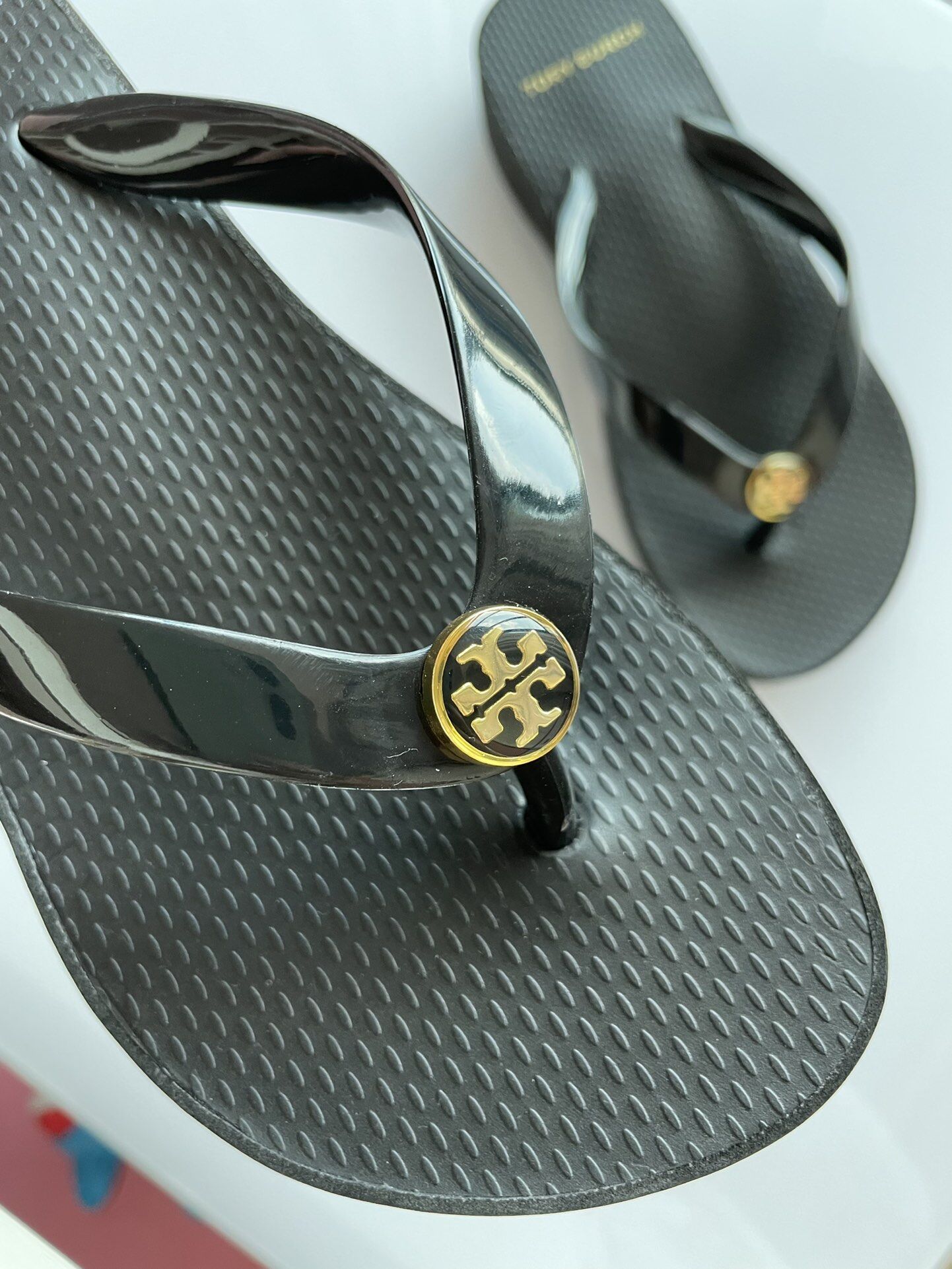 [Tory burch HongKong] Tory Burch Classic Summer  Women's Wedge Flip Flops Shallow Beach Vacation Essential