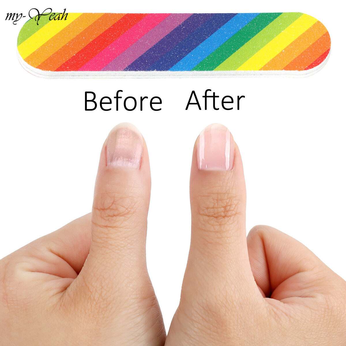 myyeah Portable Mini Nail File 400 Grit Double-sided Disposable Buffer Sanding Polishing Grinding Block Manicure Pedicure Tool