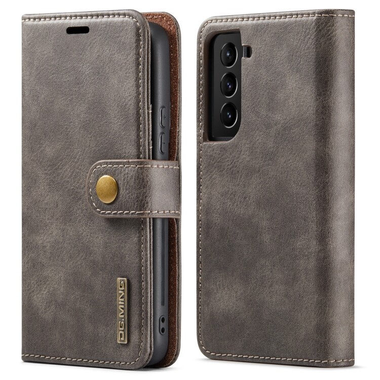 For samsung galaxy s22+ 5g dg.ming crazy horse texture detachable leather phone case