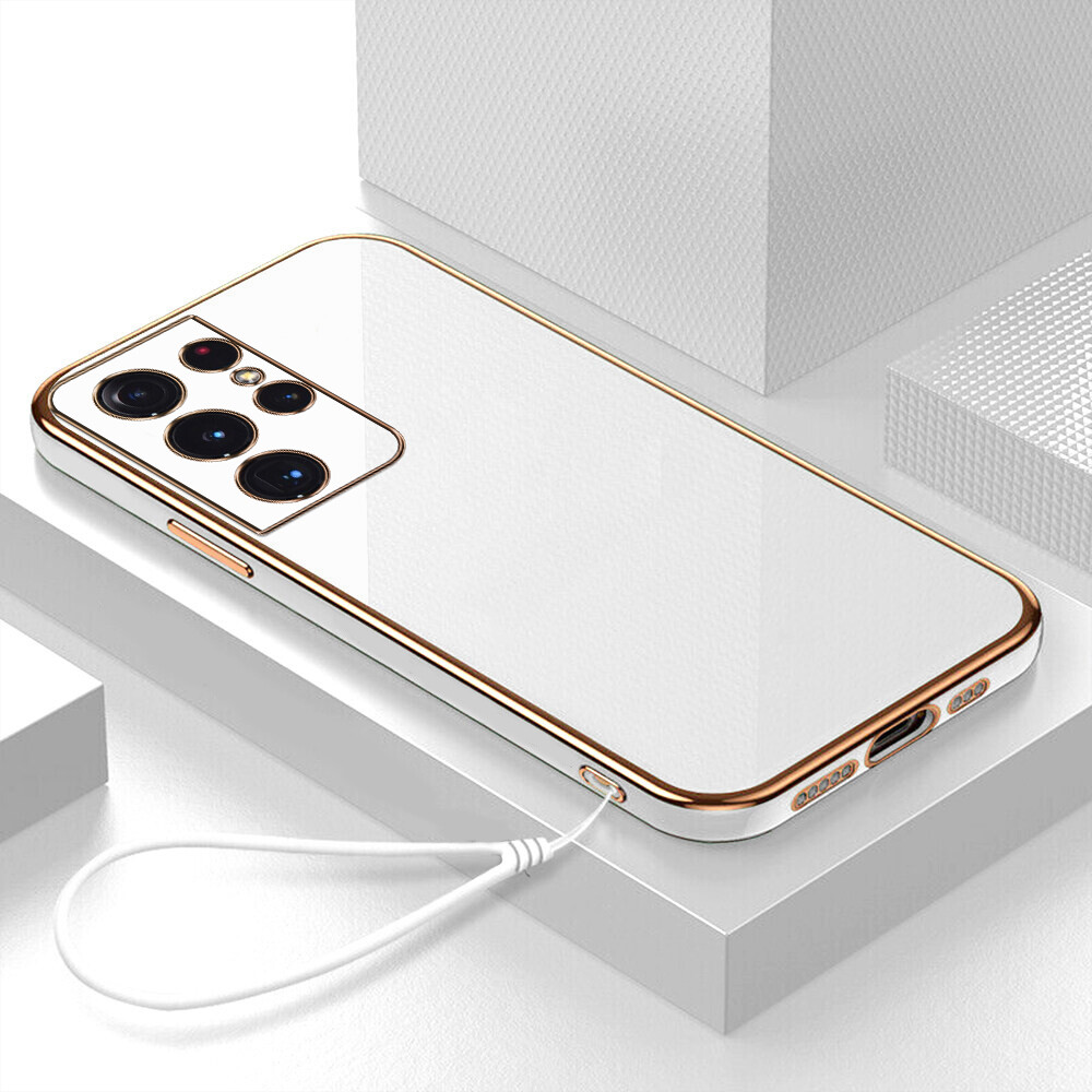 Ốp lưng Samsung S21 Ultra 5G Ốp Lưng Vỏ sang trọng điện thoại mạ 6D siêu mỏng viền vuông siêu Bảo vệ chống sốc cao cấp