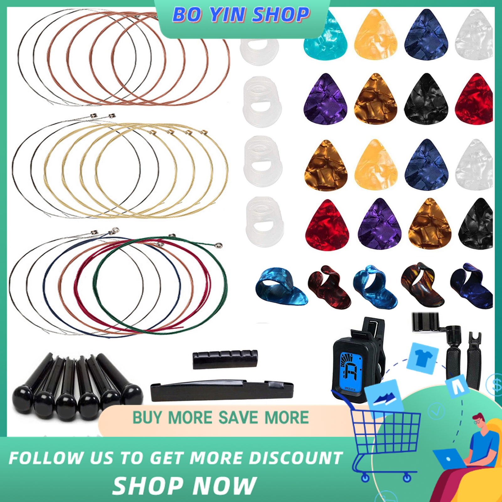 Guitar Repairing Kit Guitar Care Kit Maintenance Tool Set Guitar Accessories Guitar Parts Change Strings Tool Tone Sandhi Clip