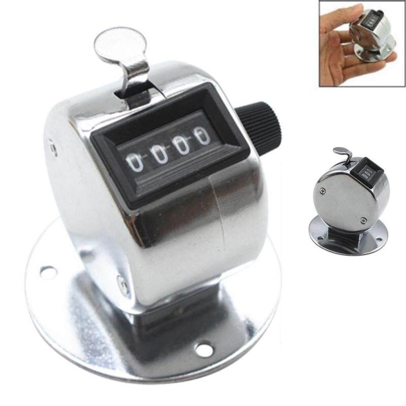 Hand Tally Counter with Base Digit Finger Ring Desktop Silver Tally 4 Digit Palm Counters