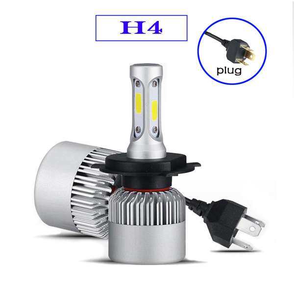 COB H1 H3 H4 H7 H11 9005 9006 S2 Xe Ô Tô Tự Động ĐÈN Pha LED 72 W 8000LM Cao Chùm Thấp Ô Tô bóng đèn Xenon Trắng 6500 K (H4)