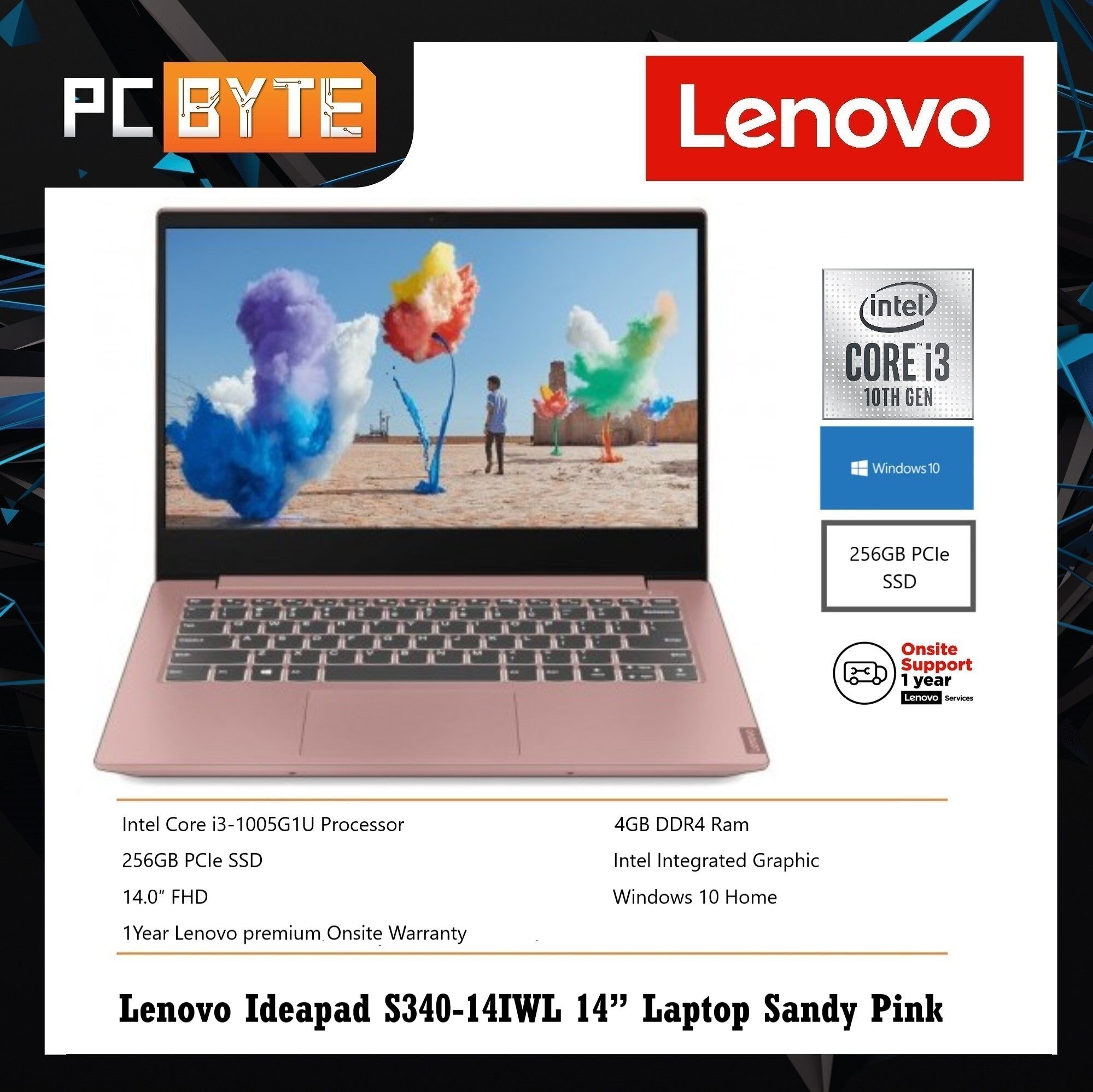 Lenovo Ideapad S340 14iwl 81vv007bmj 14 Laptop Sandy Pink Lazada