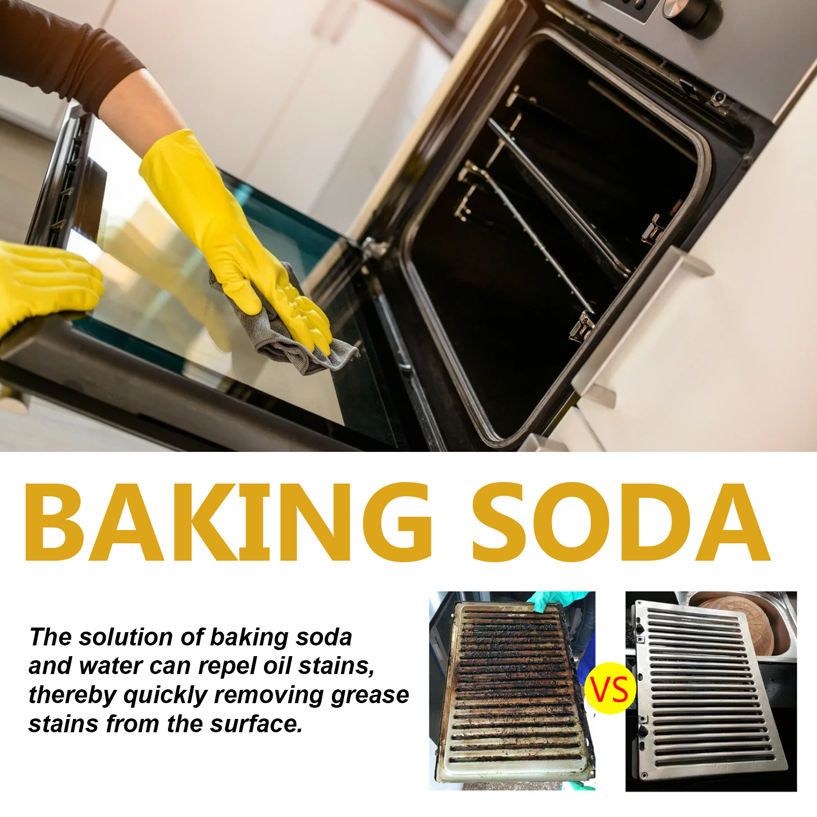 Jaysuing Sodium Bicarbonate Baking Soda Multi-functional Decontamination Cleaning Powder Decontamination White Powder White Soda Multi-Purpose Strong Decontamination Baking Soda Household Kitchen Effectively Daily Cleaning Deodorization Soda