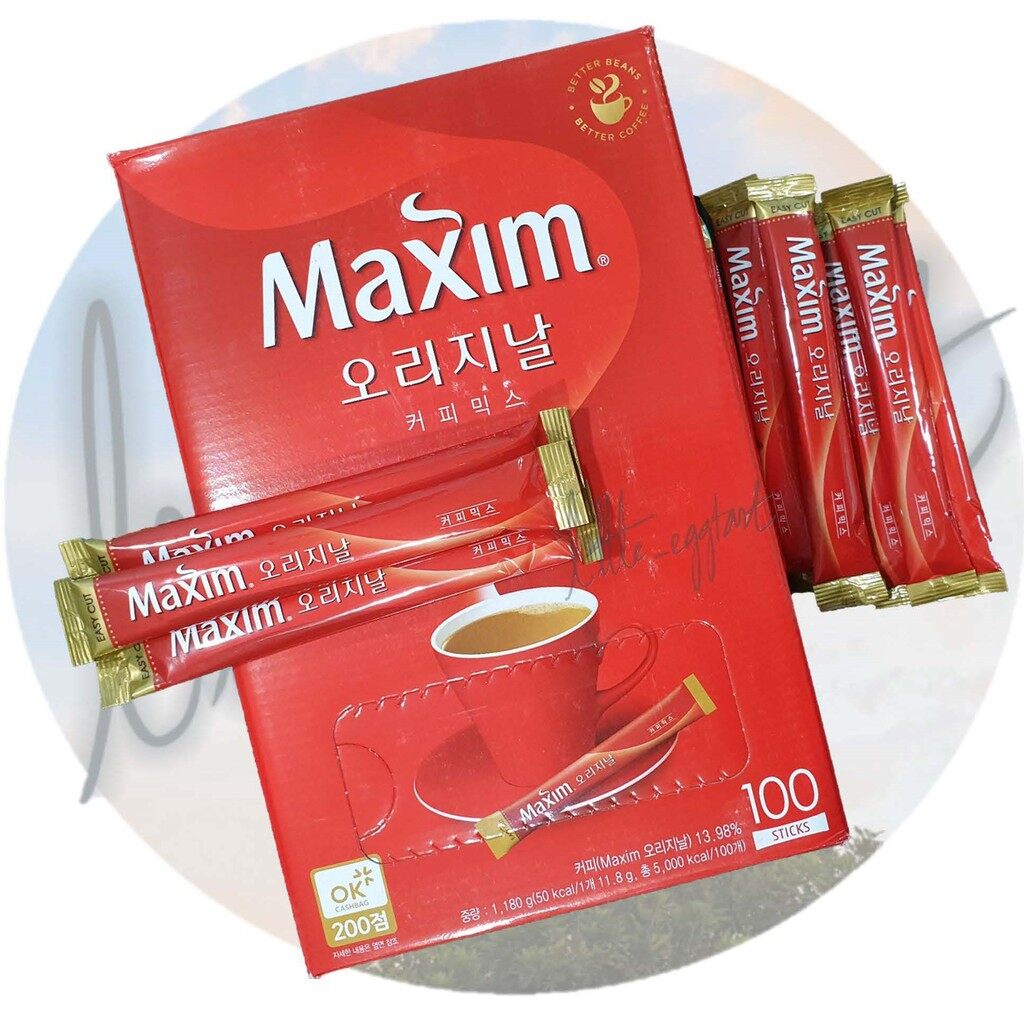 Korea Maxim Instant Coffee Mix (3 in 1) Repack 15 Sachets with 3 Flavor