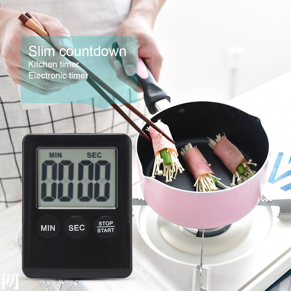 Super Thin LCD Digital Screen Kitchen Timer Cooking Countdown Alarm Clock
