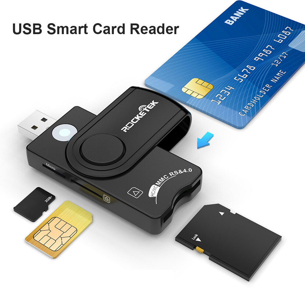 Rocketek CR310 USB 2.0 Tax Declaration IC Smart Card Reader Professional TF SIM Card Reader