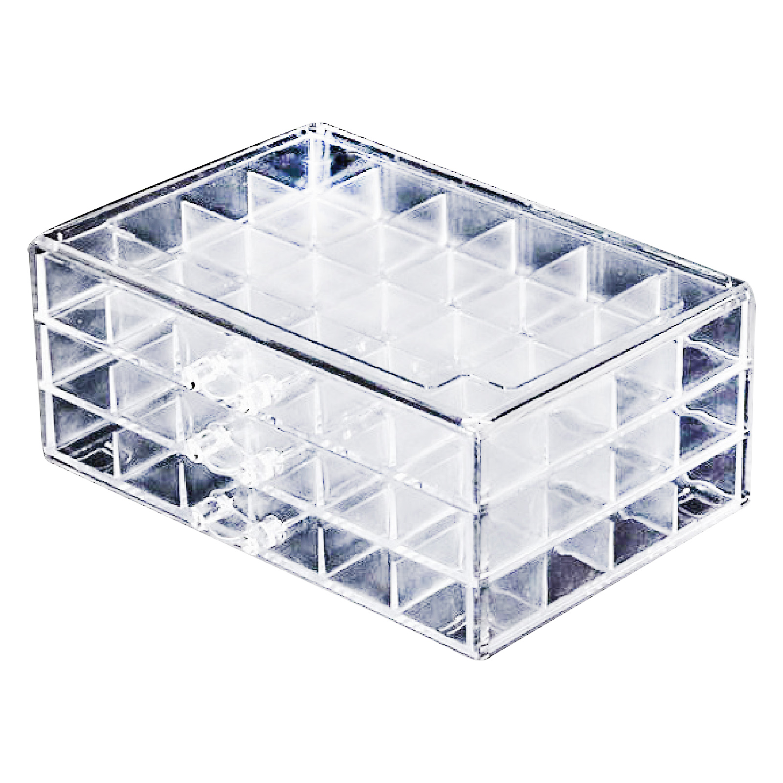 Tri-layer large capacity acrylic makeup earring 72 umbrella nail organizer storage box necklace useful storage box