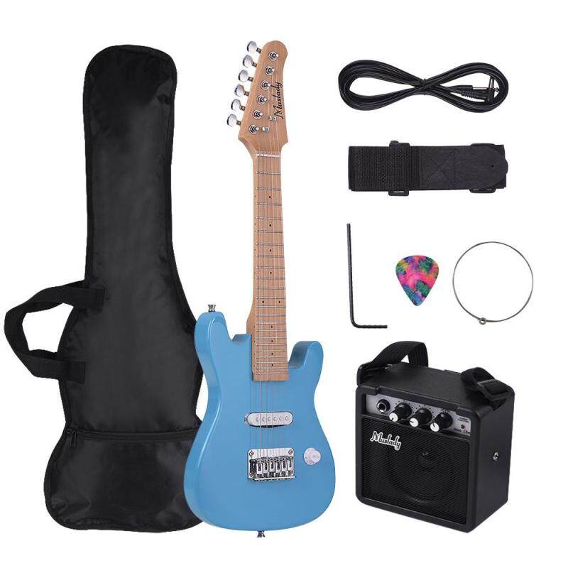 Muslady 28 Inch Kids Children ST Electric Guitar Kit Maple Neck Paulownia Body with Mini Amplifier Guitar Bag Strap Pick String Audio Cable Right-Handed Style Malaysia