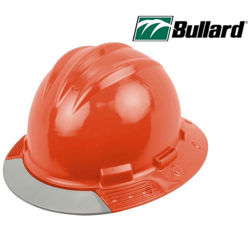 Bullard Hat Head Protection Safety Helmet, Above View, Gray Visor
