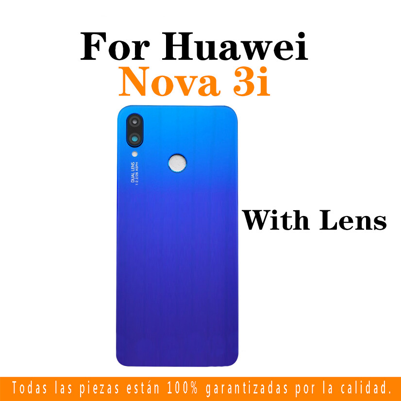 New high quality Back Housing Battery Cover Housing For Huawei Nova3 Nova3I / Nova 3 3i with LOGO Housing Battery glass Back Cover Rear Door Case Replacement Part with Frame lens tools
