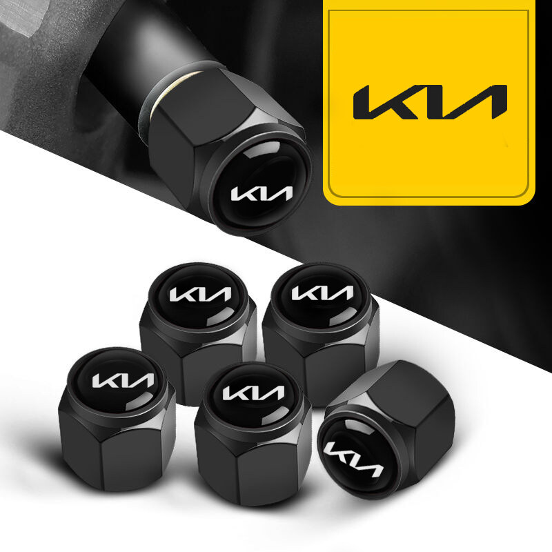 JC 4 Pcs/Set Metal Car Tire Valve Caps With Wrench Keychain AntiLeak Tire Valve Stems